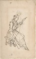 A Woman Spinning (recto); A Woman Holding a Bundle (verso), Giacomo Ceruti (Italian, Milan 1698–1767 Milan), Pen and brown ink