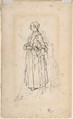 A Woman Spinning (recto); A Woman Holding a Bundle (verso), Giacomo Ceruti (Italian, Milan 1698–1767 Milan), Pen and brown ink