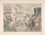 The Grotesque Musicians, James Ensor (Belgian, Ostend 1860–1949 Ostend), Etching on zinc; first state; hand-colored  with red, blue, green, and yellow watercolor on Arches laid paper