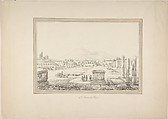 View of Pompeii, Anonymous, French, 19th century, Pen and black and gray ink