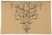 Ornamental Drawing, Anonymous, French, 19th century, Graphite, pen and black ink