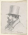 Portrait of Troyon, Anonymous, French, 19th century, Graphite