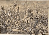 The Battle of ?, Anonymous, French, 19th century French, Pen and ink, brush and wash over graphite, with touches of white