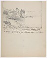 View of the Château de Chillon on Lake Geneva, Anonymous, French, 19th century, Graphite