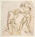 Beheading of a Kneeling Nude Man, Romulo Cincinnato (Italian, Florence ca. 1540–1597/98 Madrid), Brush and brown wash
