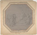Unidentified Subject, Placido Costanzi (Italian, Rome 1702–1759 Rome), Black chalk, highlighted with white, on gray-washed paper