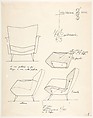 Poltron in Tre Pezzi (Arm-chair in Three Pieces), Gio Ponti (Italian, Milan 1891–1979 Milan), Graphite and black ink  on 
