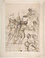 Study for the Age of Bronze, Pietro da Cortona (Pietro Berrettini) (Italian, Cortona 1596–1669 Rome), Pen and brown ink, over black chalk