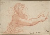 Study for the Allegory of Religion, Pietro da Cortona (Pietro Berrettini) (Italian, Cortona 1596–1669 Rome), Red chalk, glued onto a light cardboard mount.