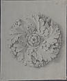Design for a Rosette Relief, Anonymous, French, 19th century, Graphite, black chalk, heightened with white; framing lines in black chalk