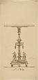 Design for a Table, Anonymous, French, 19th century, Pen and brown ink