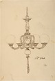 Designs for a Chandelier, Anonymous, French, 19th century, Pen and brown ink