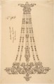 Design for a Hanging Chandelier, Anonymous, French, 19th century, Pen and brown ink