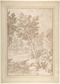 Bathers in a Wooded Landscape, Donato Creti (Italian, Cremona 1671–1749 Bologna), Pen and two shades of brown ink