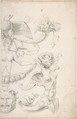 Drawing of a Grotesque after a 16th-century Decorative Relief, Filippo Cretoni (Italian, late 18th–early 19th century), Black chalk or graphite
