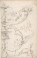 Drawing of a Grotesque after a 16th-century Decorative Relief, Filippo Cretoni (Italian, late 18th–early 19th century), Black chalk or graphite