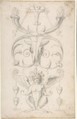 Drawing of a Grotesque after a 16th-century Decorative Relief, Filippo Cretoni (Italian, late 18th–early 19th century), Black chalk or graphite