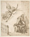 The Annunciation, Francesco Curia (Italian, documented Naples 1565/70–1608 Naples), Pen and brown ink, traces of black chalk