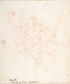 Scene of Abduction (recto); Allegorical Figure of Christian Faith, Drawn over Faint Landscape Indications (verso), Ottaviano Dandini (Italian, Florence (?) 1681–1740 Florence (?)), Brush and pale brown wash (recto); the figure of Faith in red chalk, the landscape in black chalk (verso)