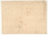 Head of a Satyr and Other Figure Studies, Stefano della Bella (Italian, Florence 1610–1664 Florence), Pen and brown ink
