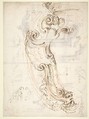 Design for a Cartouche (recto); Designs for Frames (verso), Stefano della Bella (Italian, Florence 1610–1664 Florence), Pen and brown ink, over red chalk (recto); pen and brown ink, over black chalk (verso)