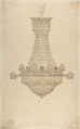 Design for a Chandelier, Anonymous, French, 19th century, Pen and brown ink