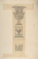 Designs for an Urn on a Pedestal and a Cachepot, Anonymous, French, 19th century, Graphite