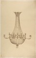 Design for a Chandelier, Anonymous, French, 19th century French, Pen and brown ink
