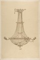 Design for a Chandelier, Anonymous, French, 19th century French, Pen and brown ink