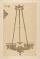 Design for a Chandelier, Anonymous, French, 19th century, Pen and brown ink.