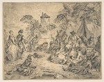 Halte des Troupes (Soldiers and Women in an Encampment), Attributed to Jean-Baptiste Joseph Pater (French, Valenciennes 1695–1736 Paris), Etching