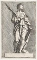 Standing Female Figure, Pierre Ignace Parrocel (French, 1702–1775), Etching