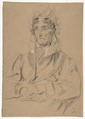 Portrait of an Old Woman, Anonymous, French, 19th century, Black chalk, heightened with white chalk, on buff paper