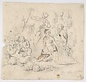 Bacchanal, Anonymous, French, 19th century, Graphite, heightened with white on wove paper