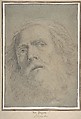 Head of a Bearded Man, Domenichino (Domenico Zampieri) (Italian, Bologna 1581–1641 Naples), Black chalk, highlighted with white chalk, on blue-gray paper partly faded light brown