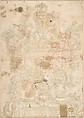 Design for an Overdoor Decoration (recto); Rinceaux (verso), Gregorio de&#39; Ferrari (Italian, Porto Maurizio 1647–1726 Genoa), Pen and brown ink, brush and brown wash, over traces of black chalk (recto); rinceaux in red chalk (verso)