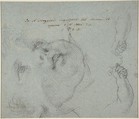 Head of a Woman (recto); Head of a Child, Study of Children's Forearms (verso), Ciro Ferri (Italian, Rome 1634?–1689 Rome), Black chalk on blue paper