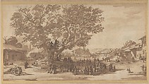 May Day Celebrations at Xeuilley, Jacques Callot (French, Nancy 1592–1635 Nancy), Pen and brown ink, brush and brown wash