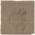 Study for Ugolino, Jean-Baptiste Carpeaux (French, Valenciennes 1827–1875 Courbevoie), black chalk on brownish paper