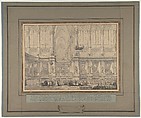 The Anointing of Louis XVI at His Coronation in Reims Cathedral, June 11, 1775, François Joseph Belanger (French, Paris 1744–1818 Paris), Pen and black ink, with brush and gray wash, over light indications made with a stylus.  Framing lines in pen and brown ink.