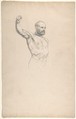 Bearded, bare-chested male figure, study for 