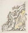 Design for a Sculptural Ornament With an Eagle, Volutes and Leaves, Giovanni Battista Foggini  Italian, Pen and brown ink, with brush and gray and yellow wash