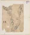 Design for a Rocaille Cartouche, Attributed to Giovanni Battista Foggini (Italian, Florence 1652–1725 Florence), Black chalk