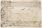 Design for the Top of an Arch, Decorated with a Cherub (recto); Design for the Frame of a Frieze (verso), Giovanni Battista Foggini (Italian, Florence 1652–1725 Florence), Pen and brown ink, brush and brown wash over black chalk (recto); pen and brown ink over black chalk (verso)