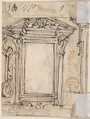 Designs for a Pilaster Ornament and Cartouche (recto); Design for a Window or a Wall Plaque (verso)., Giovanni Battista Foggini (Italian, Florence 1652–1725 Florence), Pen and brown ink, over traces of black chalk; verso: pen and brown ink over traces of black chalk