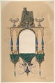 Design for Frame, Edouard [?] Bouvenne (French), Tempera and graphite