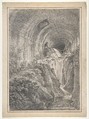 The So-Called Stables of Maecenas at Tivoli, Louis Chaix (French, Marseilles 1740–1811 Paris), Black chalk