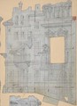 Design for a Stage Set at the Opéra, Paris, Eugène Cicéri (French, Paris 1813–1890 Fontainebleau), Graphite; squaring lines in pen and red ink