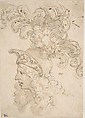 Design for a Helmet with an Elaborate Plume, Giovanni Battista Foggini (Italian, Florence 1652–1725 Florence), Pen and brown ink, brush and light brown wash, over traces of black chalk