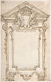 Design for a Frame or Epitaph (recto); Caryatid Supporting a Frame (verso), Attributed to Giovanni Battista Foggini (Italian, Florence 1652–1725 Florence), Pen and light brown ink, brush and brown wash over traces of black chalk (recto); Black chalk (verso)